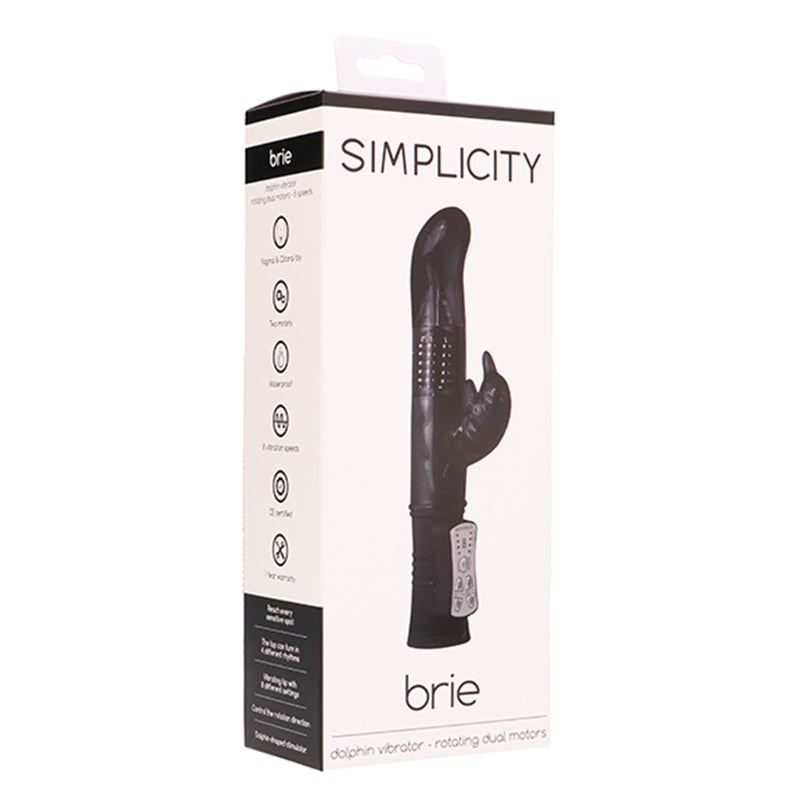 Simplicity BRIE dolphin vibrator - rotating dual motors - Black