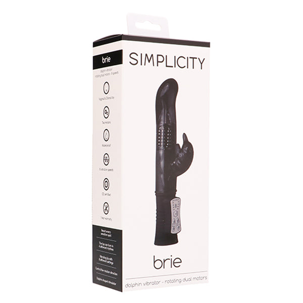 Simplicity BRIE dolphin vibrator - rotating dual motors - Black