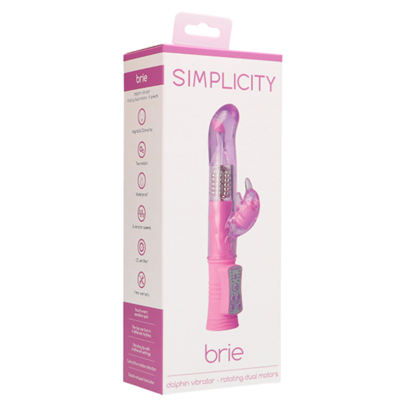 Simplicity BRIE dolphin vibrator - rotating dual motors - Pink