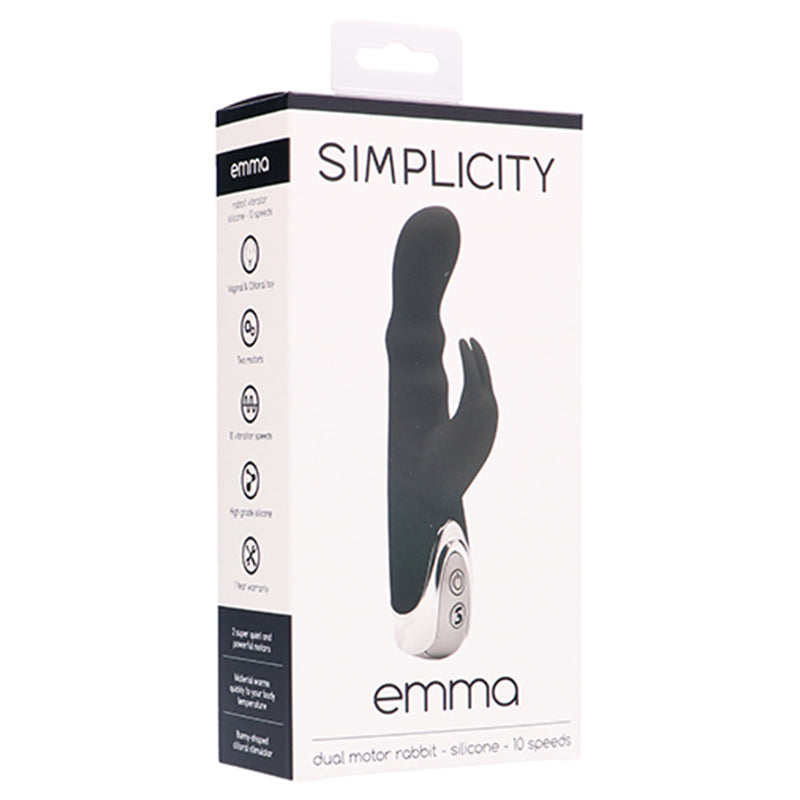 Simplicity EMMA dual motor rabbit vibrator - Black