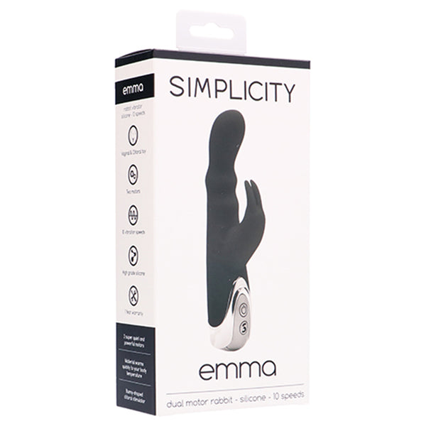 Simplicity EMMA dual motor rabbit vibrator - Black