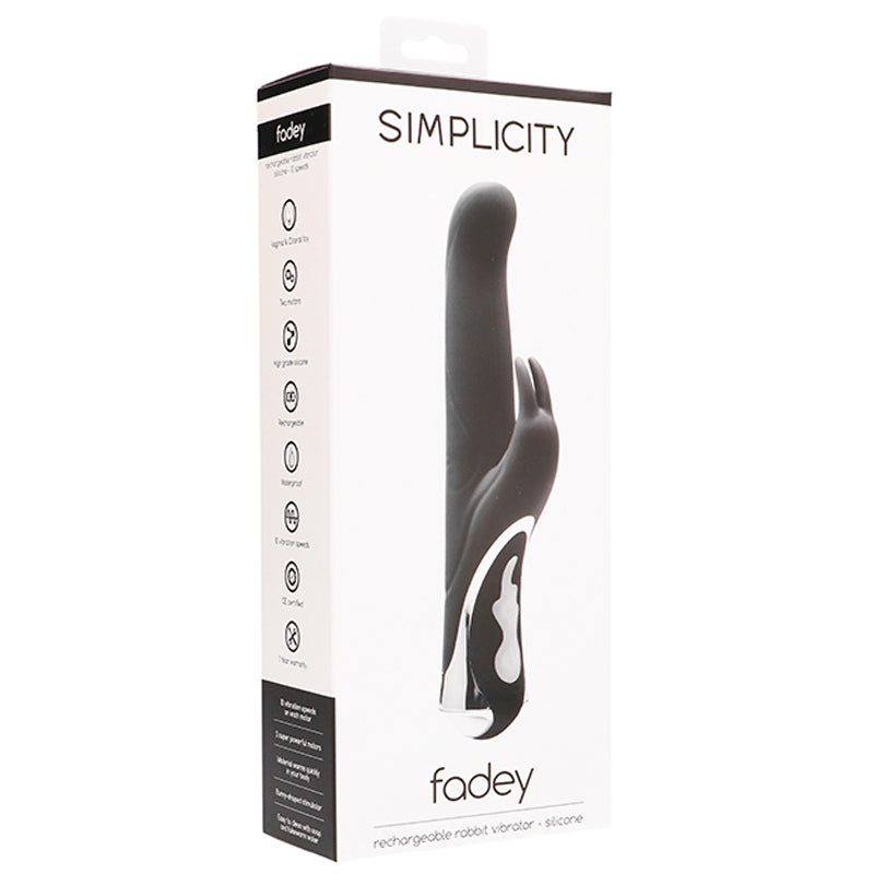 Simplicity FADEY rechargeable rabbit vibrator - Black