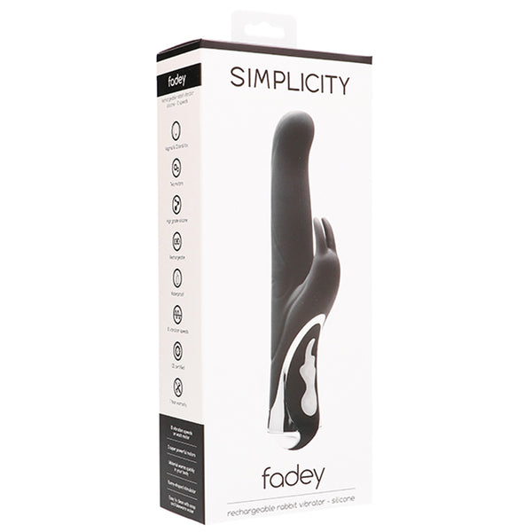 Simplicity FADEY rechargeable rabbit vibrator - Black