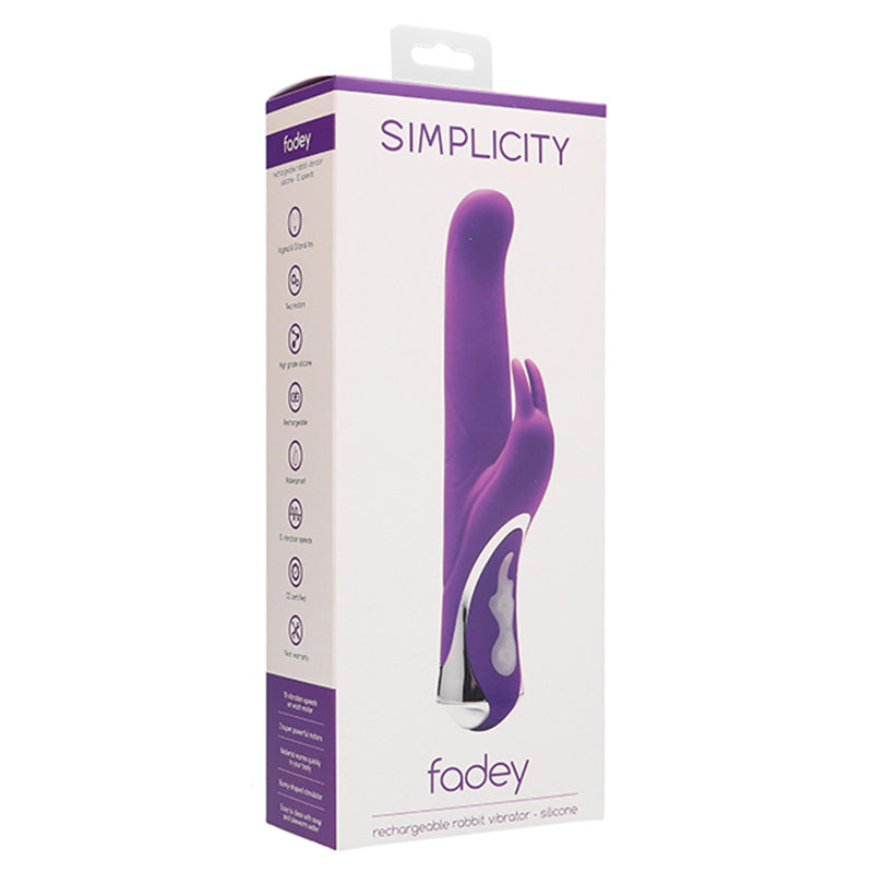 Simplicity FADEY rechargeable rabbit vibrator - Purple