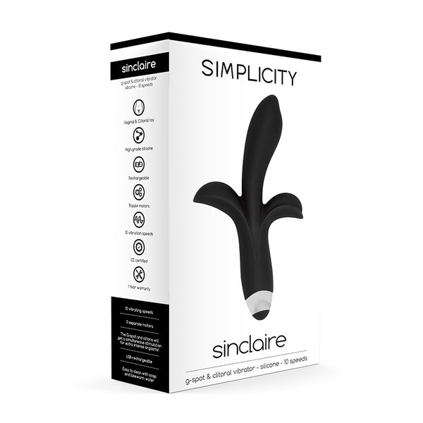 Simplicity SINCLAIRE G-spot + clitoral vibrator - Black