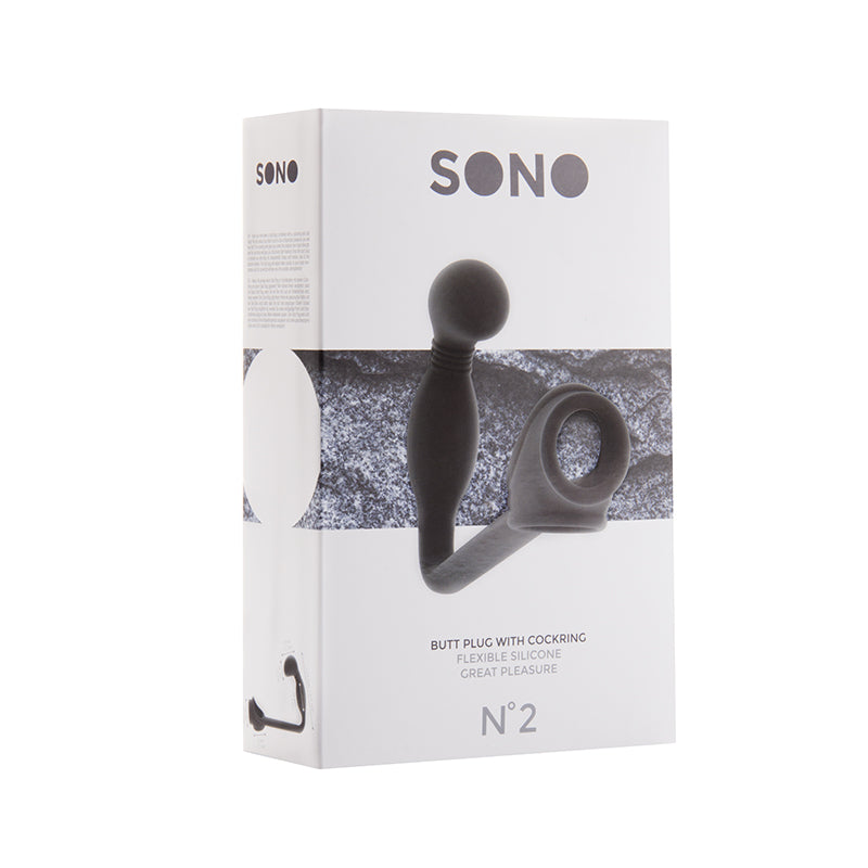 Sono No.2 - Butt Plug with Cockring - Black