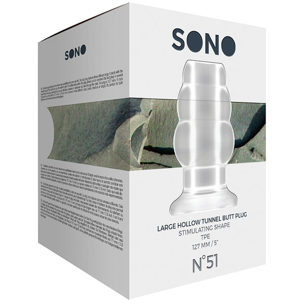 Sono No.51 - Large Hollow Tunnel Butt Plug - 5 Inch - Translucent