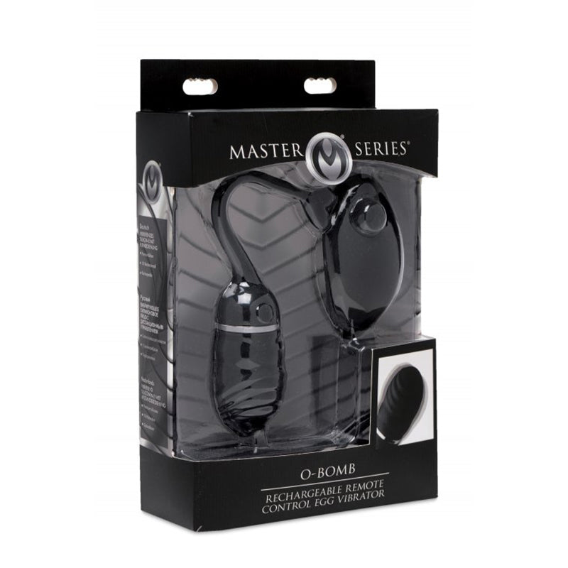 Master Series O-Bomb Rechargeable Remote Control Egg Vibrator - Black