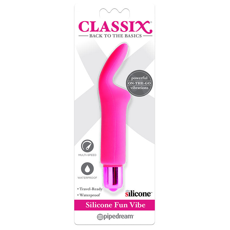 Pipedream Classix Silicone Fun Vibe Waterproof Tickling Bullet Vibrator Pink