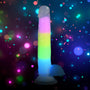 7 Inch Glow - in - the - Dark Rainbow Silicone Dildo with Balls - Royal Sins