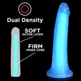 7 Inch Glow - in - the - Dark Silicone Dildo - Blue - Royal Sins