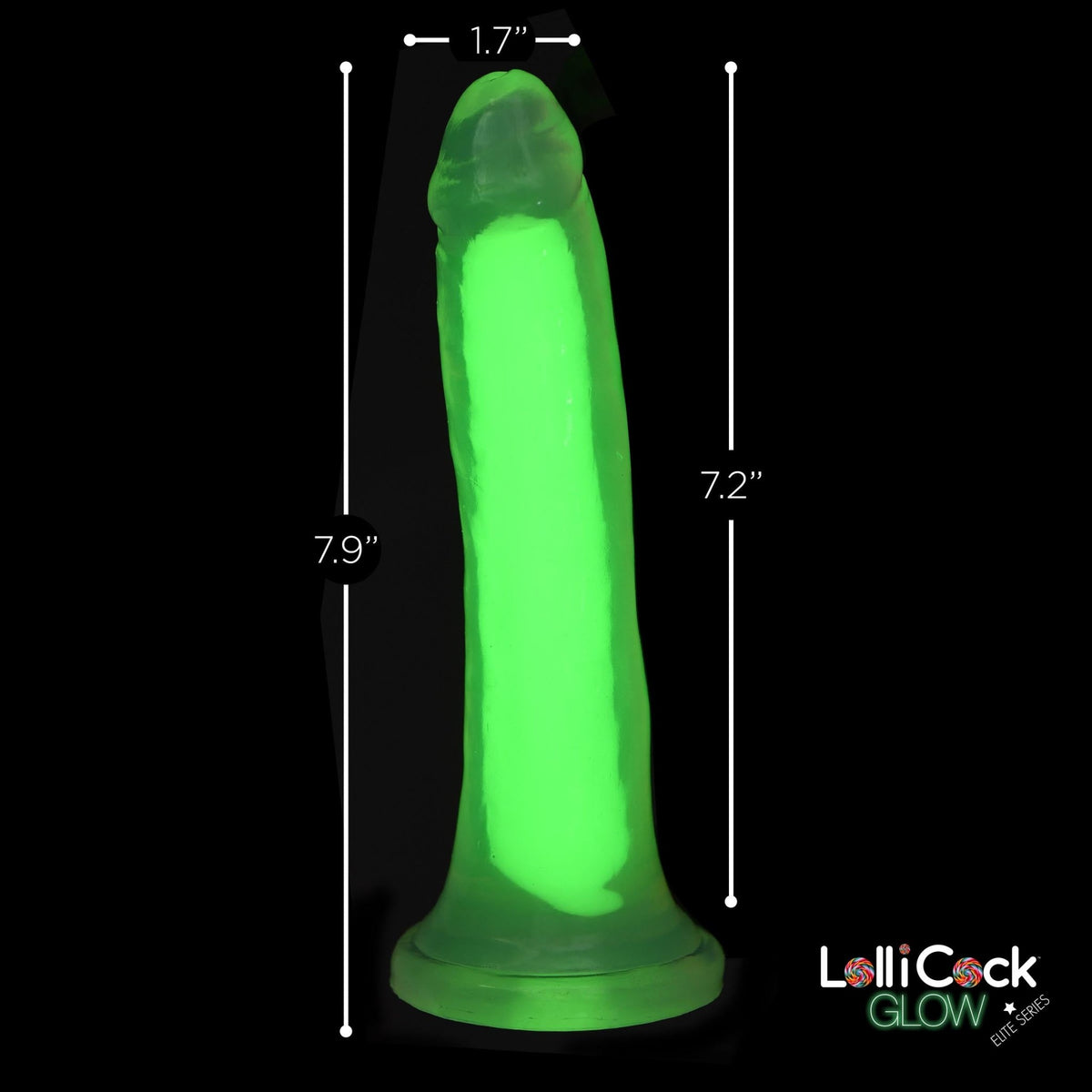 7 Inch Glow - in - the - Dark Silicone Dildo - Green - Royal Sins