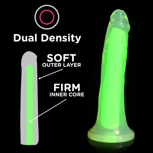 7 Inch Glow - in - the - Dark Silicone Dildo - Green - Royal Sins