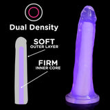 7 Inch Glow - in - the - Dark Silicone Dildo - Purple - Royal Sins