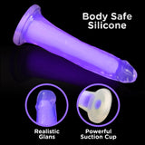 7 Inch Glow - in - the - Dark Silicone Dildo - Purple - Royal Sins