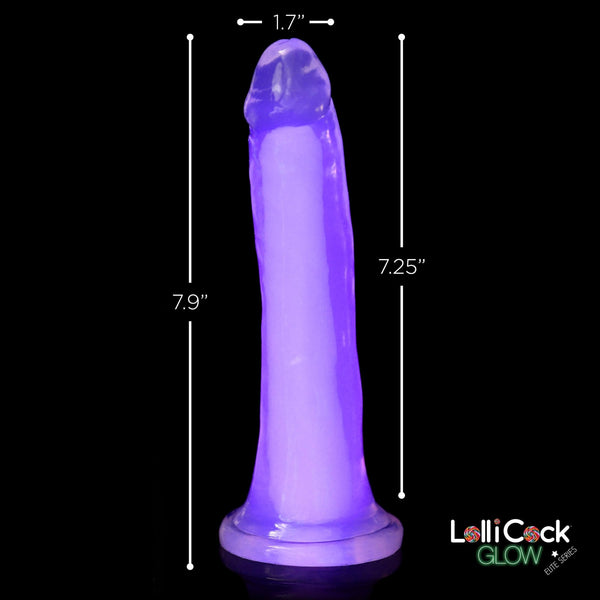 7 Inch Glow - in - the - Dark Silicone Dildo - Purple - Royal Sins