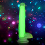 7 Inch Glow - in - the - Dark Silicone Dildo with Balls - Green - Royal Sins