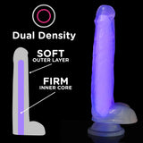 7 Inch Glow - in - the - Dark Silicone Dildo with Balls - Purple - Royal Sins