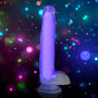 7 Inch Glow - in - the - Dark Silicone Dildo with Balls - Purple - Royal Sins