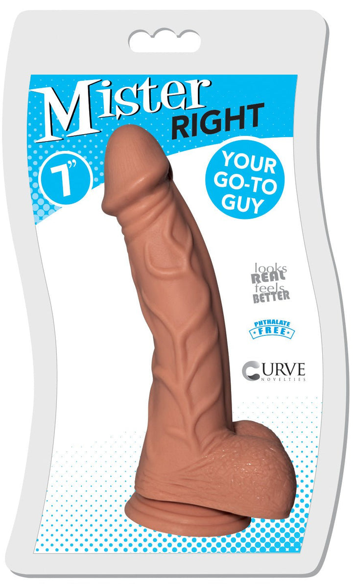 7 inch Mister Right Dildo - Tan - Royal Sins