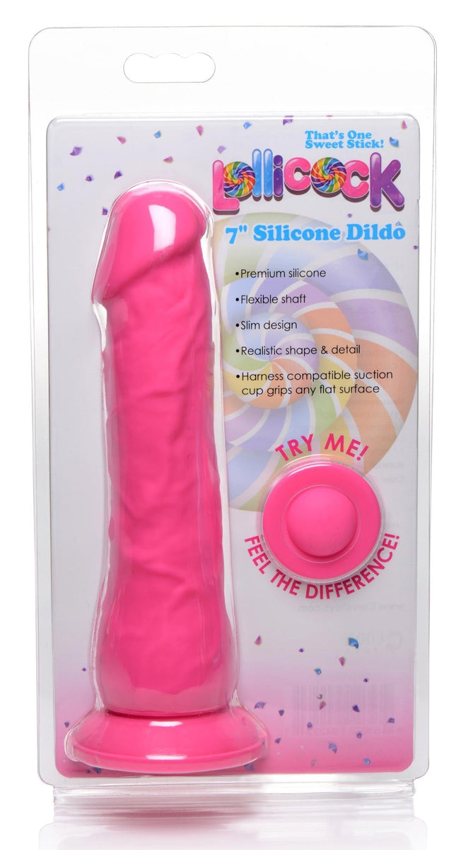 7 Inch Silicone Dildo - Cherry - Royal Sins