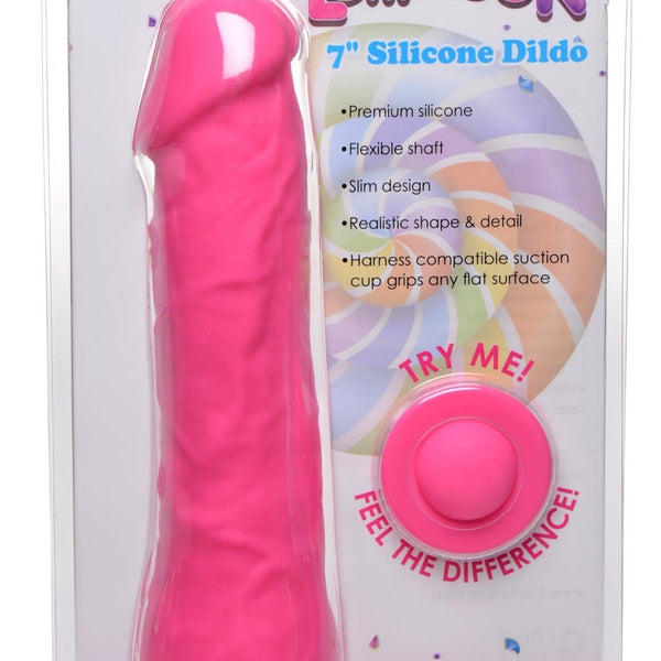 7 Inch Silicone Dildo - Cherry - Royal Sins