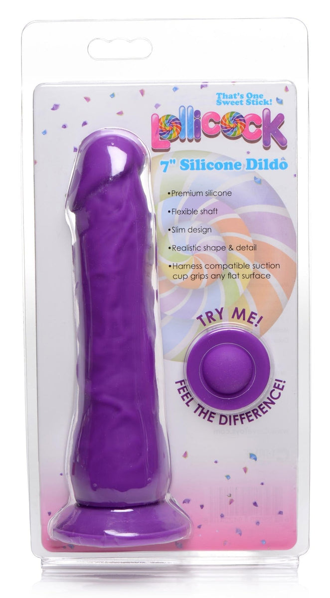 7 Inch Silicone Dildo - Grape - Royal Sins