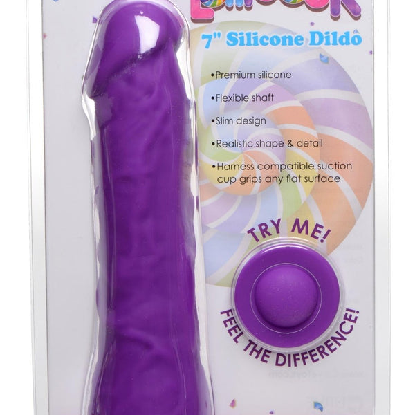 7 Inch Silicone Dildo - Grape - Royal Sins