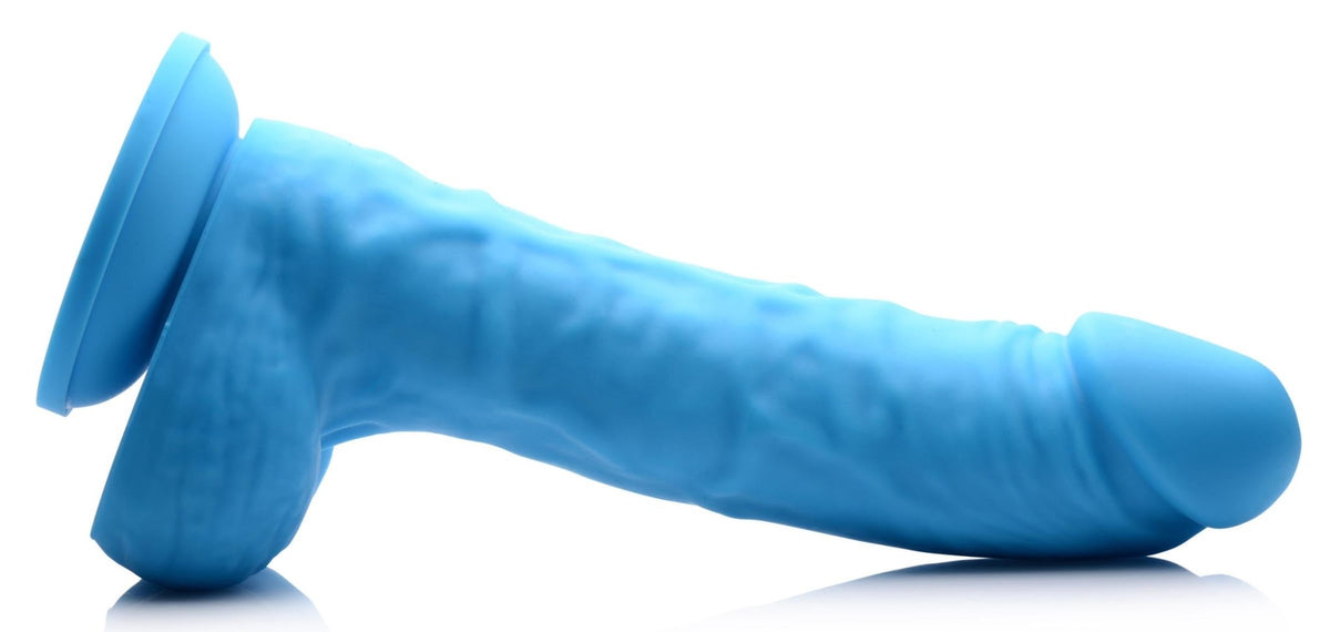 7 Inch Silicone Dildo with Balls - Berry - Royal Sins