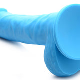 7 Inch Silicone Dildo with Balls - Berry - Royal Sins