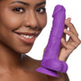 7 Inch Silicone Dildo with Balls - Grape - Royal Sins