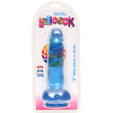 7 Inch Slim Stick with Balls Berry Ice Dildo - Royal Sins