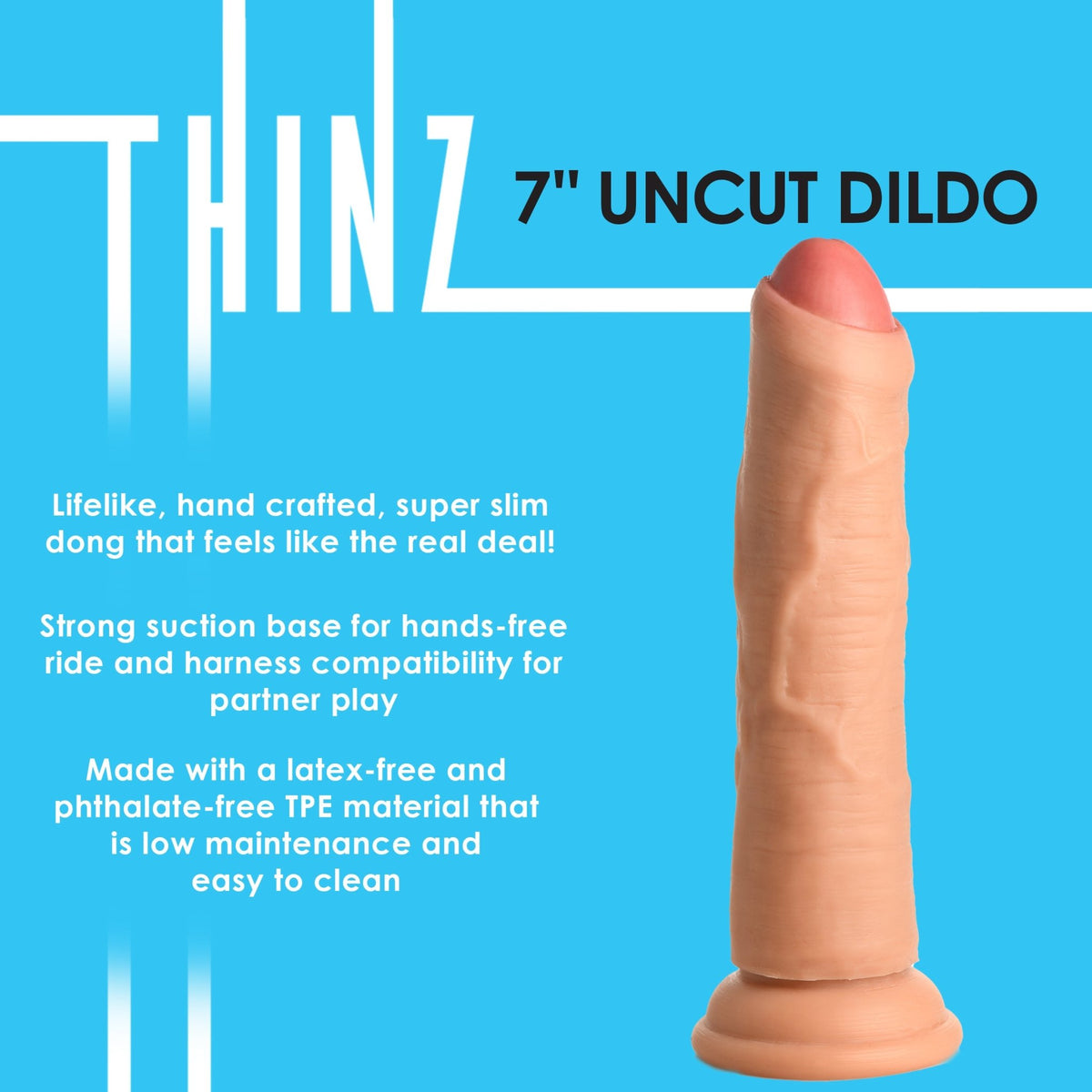 7 Inch Uncut Dildo - Royal Sins