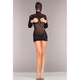 Opaque Cupless Hooded Minidress Black One Size Black