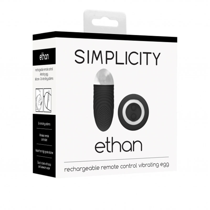 Simplicity Ethan - Rechargeable Remote Control Vibrating Egg - Black