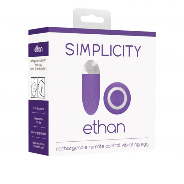 Simplicity Ethan - Rechargeable Remote Control Vibrating Egg - Purple