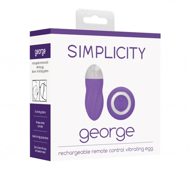 Simplicity George - Rechargeable Remote Control Vibrating Egg - Purple