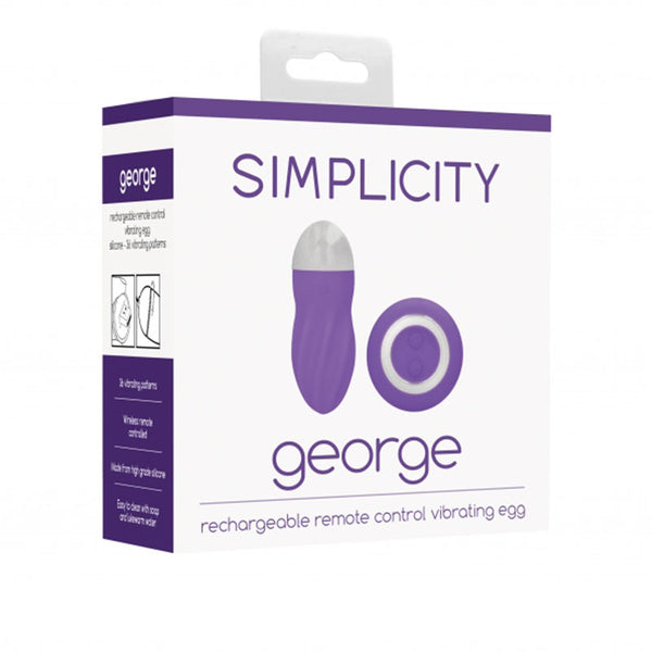 Simplicity George - Rechargeable Remote Control Vibrating Egg - Purple