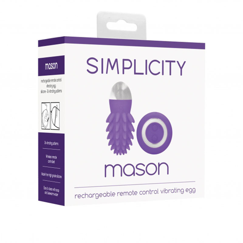 Simplicity Mason - Rechargeable Remote Control Vibrating Egg - Purple