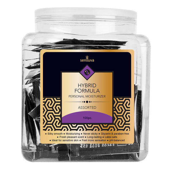 Sensuva Ultra-Thick Hybrid Personal Moisturizer Assorted 100-Piece Tub
