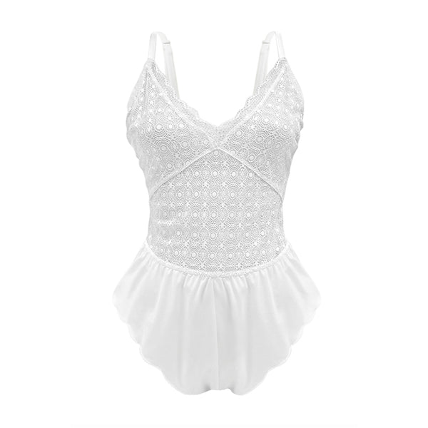 Neely Lace Romper Powder White Large