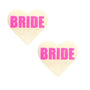 Neva Nude Bride UV Neon Pink White Glitter I Heart U Pasties