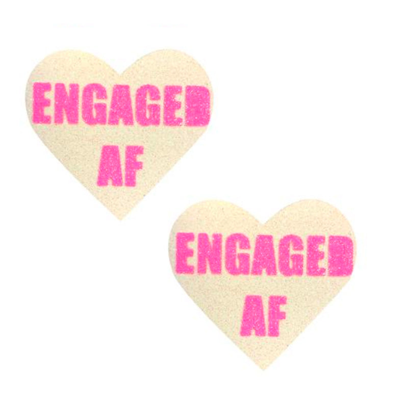Neva Nude Engaged AF Neon Glitter I Heart U Pasties