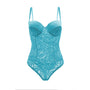 MONROE PUSH UP CUP LACE TEDDY 2X TEAL