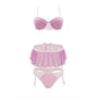 Pink Lady Bra, Skirt and Panty Set 1x/2x Strawberry Cream