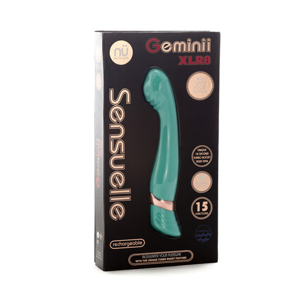 Nu Sensuelle Geminii Xlr8 14 Func Double Motor Vibe Electric Blue