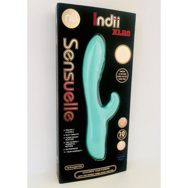 Nu Sensuelle Indii Xlr8 10 Func Double Motor Turbo Vibe Electric Blue