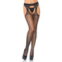 Spandex sheer scalloped suspender hose.