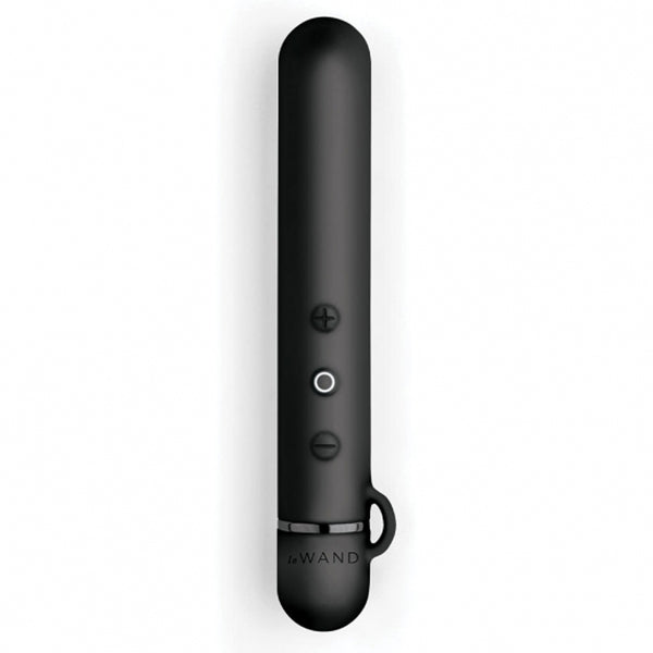 Le Wand Chrome Baton Rechargeable Silicone Mini Vibrator Black