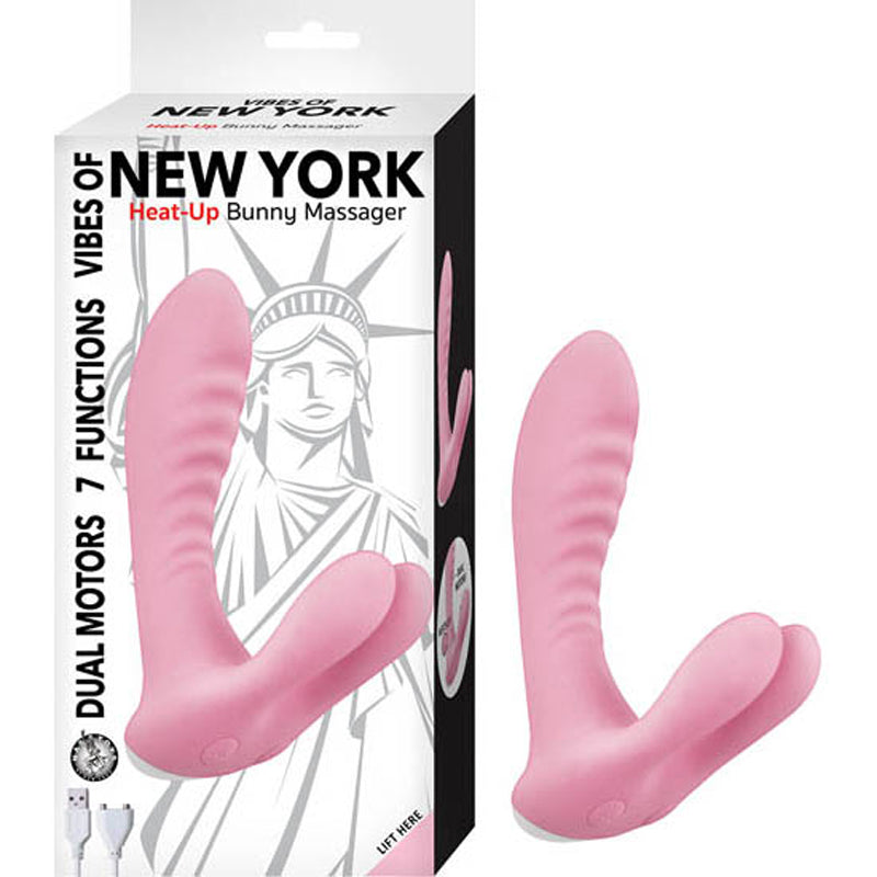 Vibes Of New York Heat-Up Bunny Massager Pink